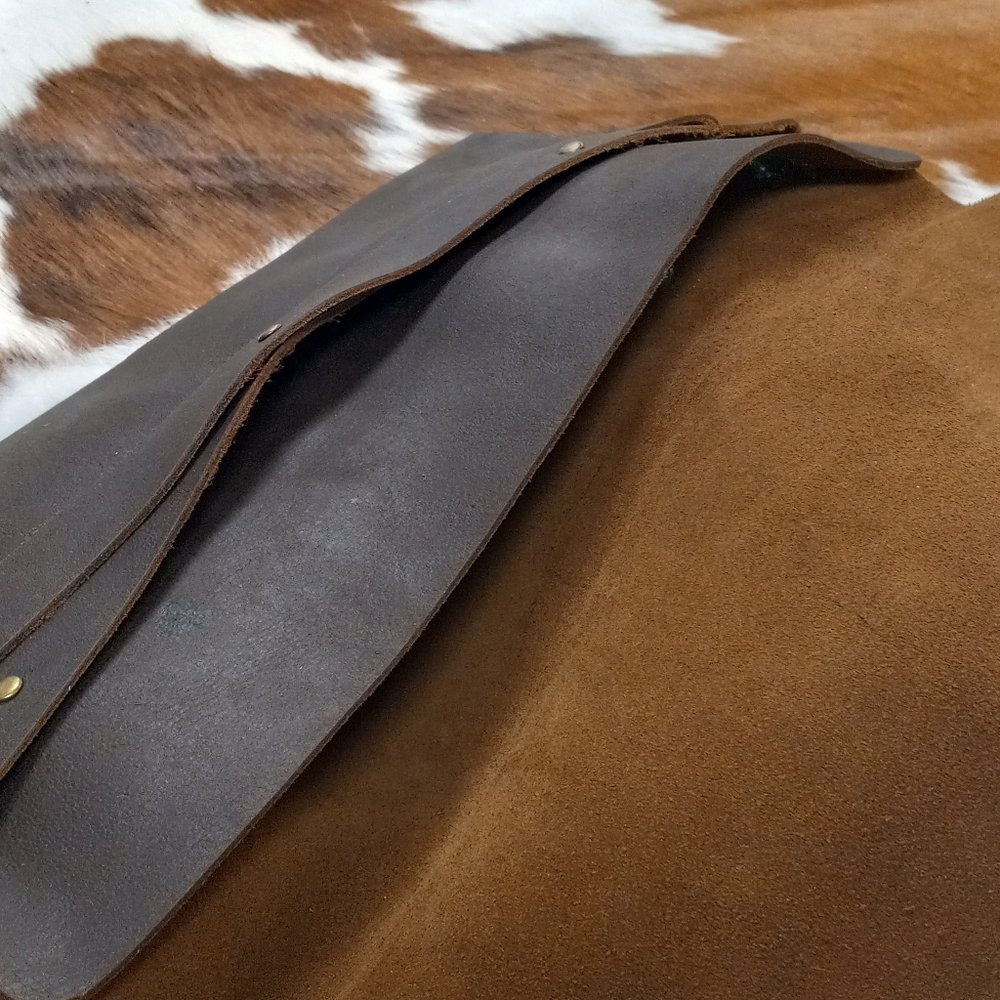 Elegant Brown Leather Clutch Handmade By J.Monique - Picture 10 of 12